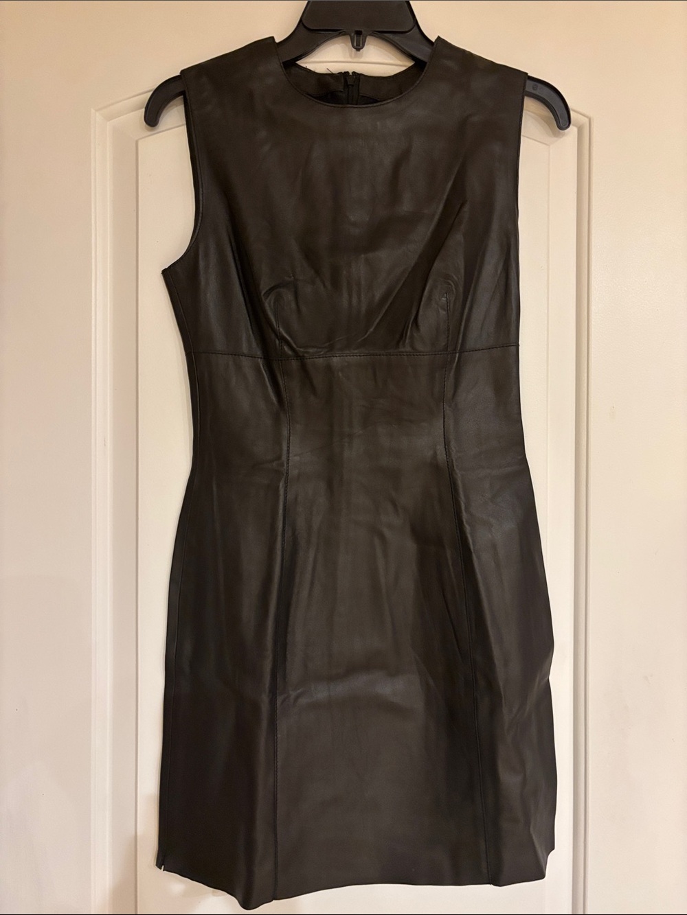 Susana Monaco Black Sleeveless Lamb Leather Mini Dress Size 2